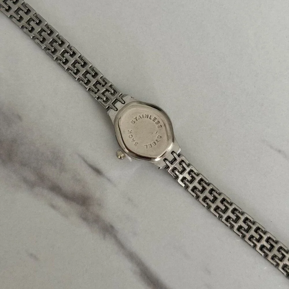 Sku0366 Retro Silver Pink Dial Women Casual Round Watch Stainless steel+gift bag